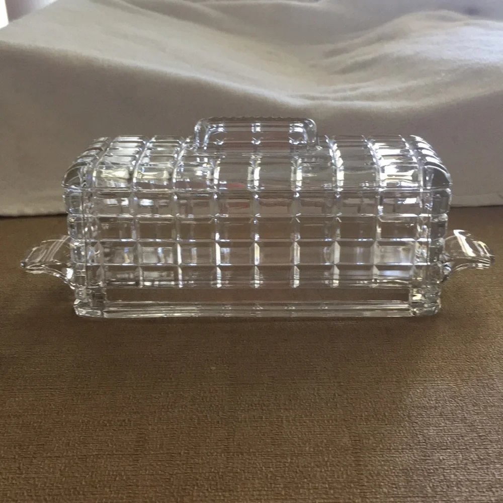 RARE Vintage Heisey Victorian Clear 1/4 Pound Covered Butter Dish with Handles - Picture 4 of 8